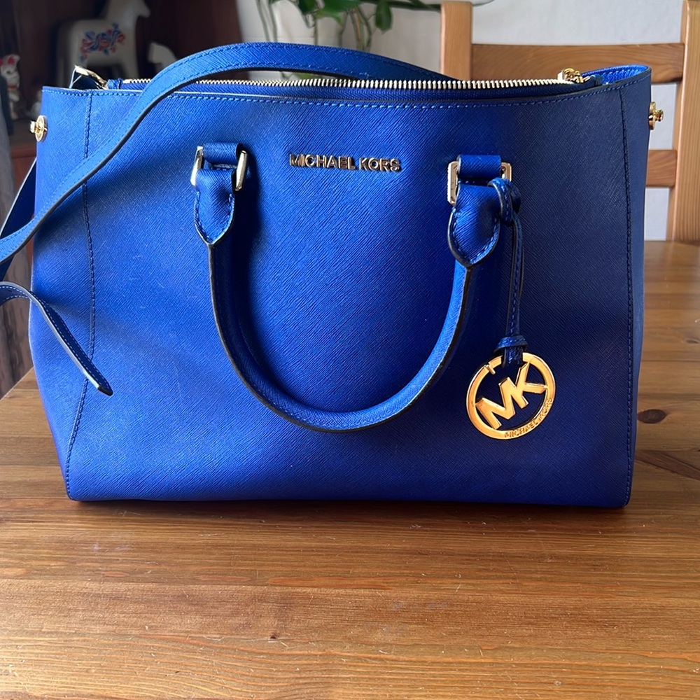 Michael Kors Ciara Satchel Cerulean Blue